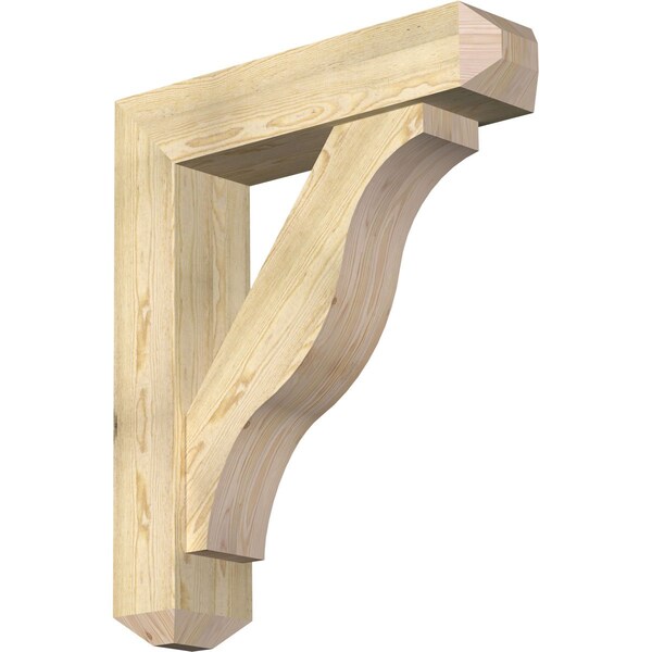 Ekena Millwork Funston Craftsman Rough Sawn Bracket w/ Offset Brace, Douglas Fir, 8"W x 34"D x 40"H BKT0806X34X40FST04RDF - main